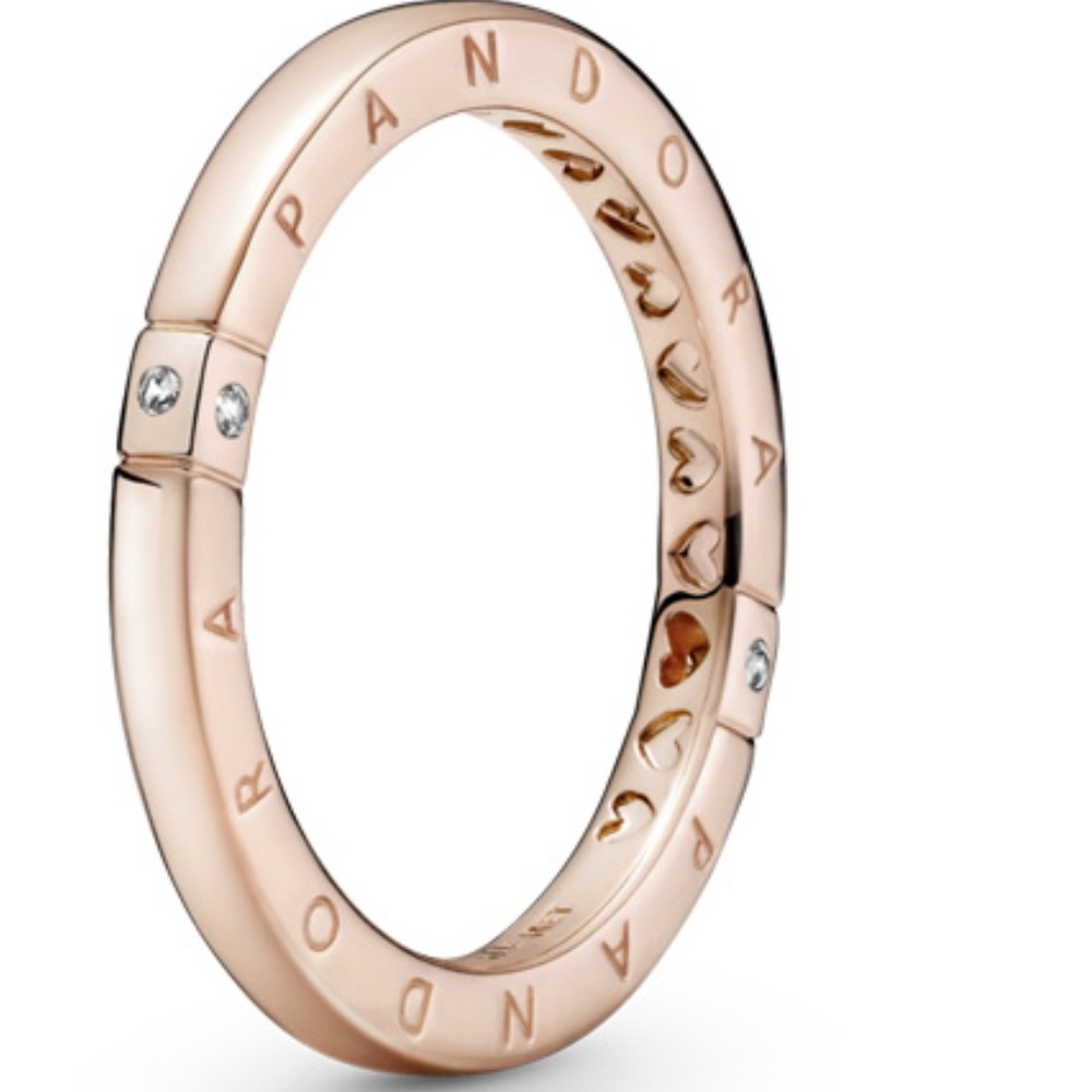 Pandora Rose Gold Ring with Silver Accents size 7